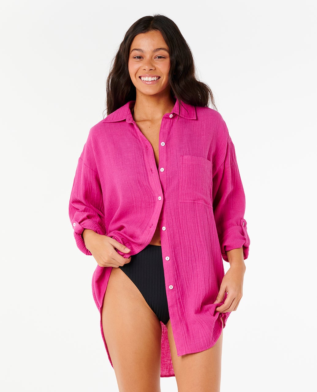 Premium Linen Long Sleeve Button Through Shirt – Rip Curl