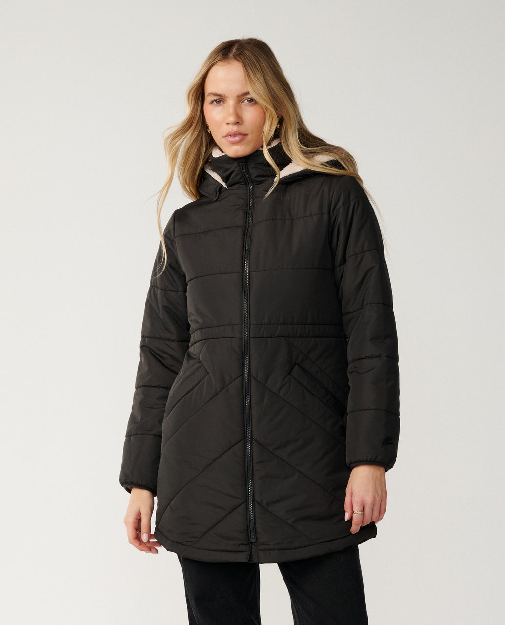 Eaphi エフィ CURVE CUT LINE JACKET black Anti-Series Anoeta Long Line Jacket – Rip Curl