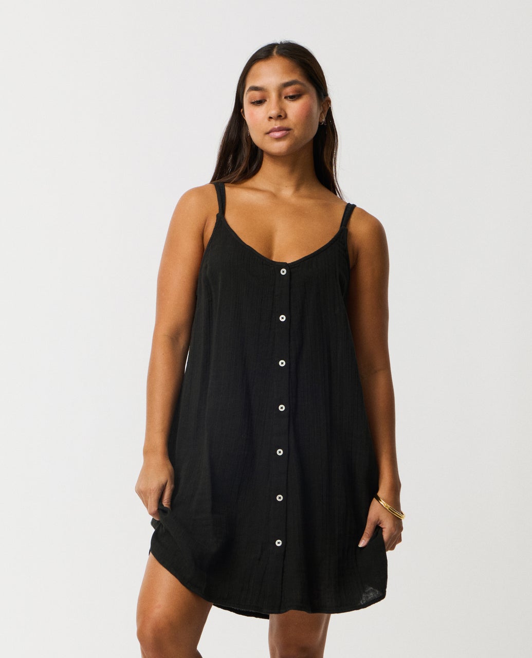 Premium Surf Cover Up Black / S