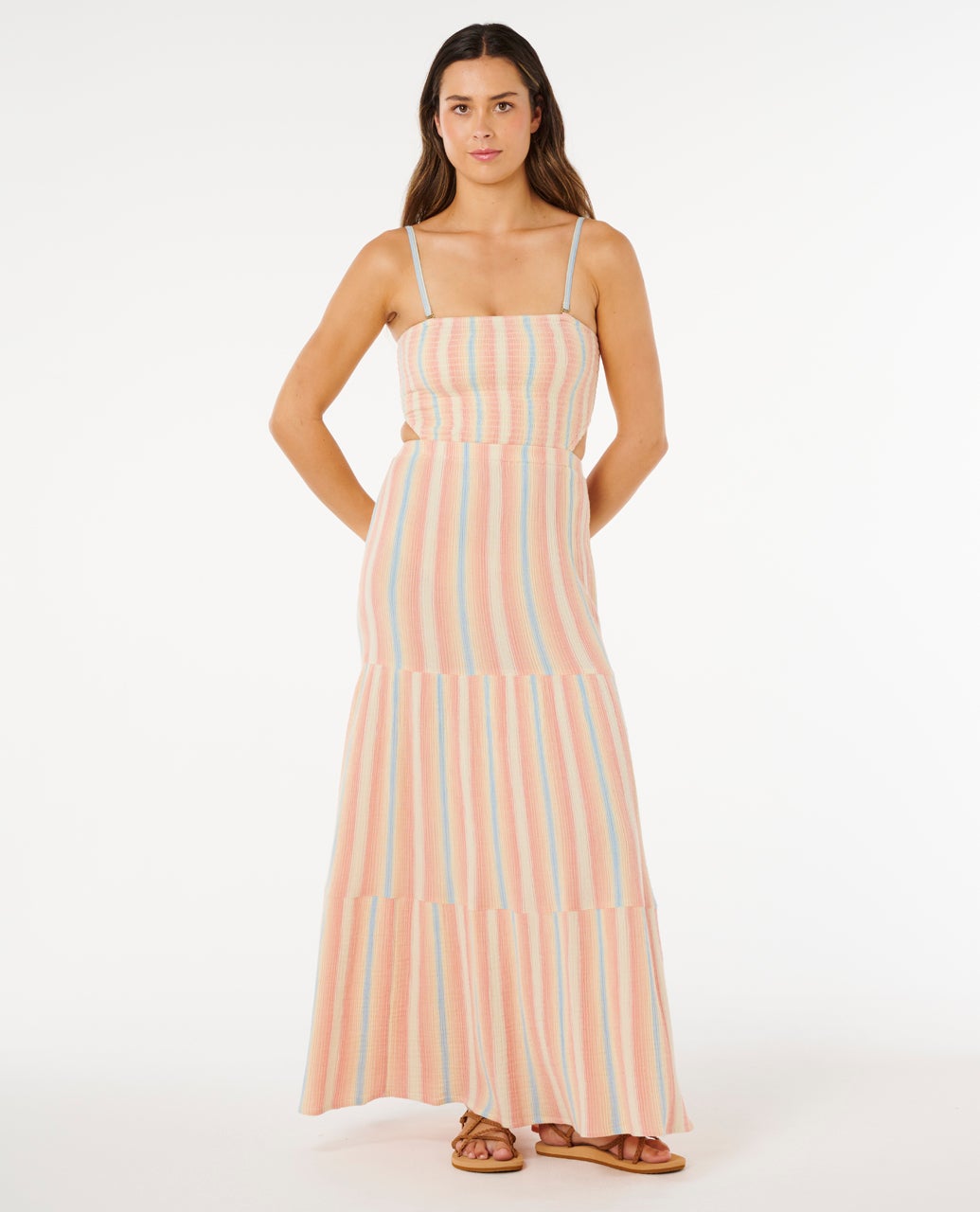 rip curl bobbi stripe midi dress Rip Curl Premium Surf Stripe Womens Maxi Dress - Multi-Colored