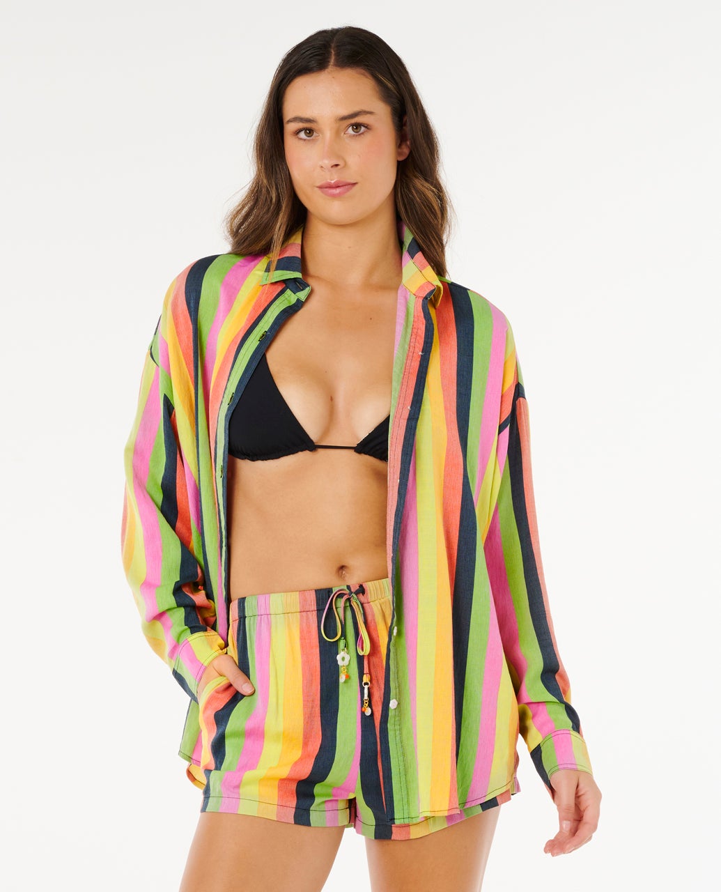 Farm Rio Neon Stripe Relaxed Shirt – Rip Curl
