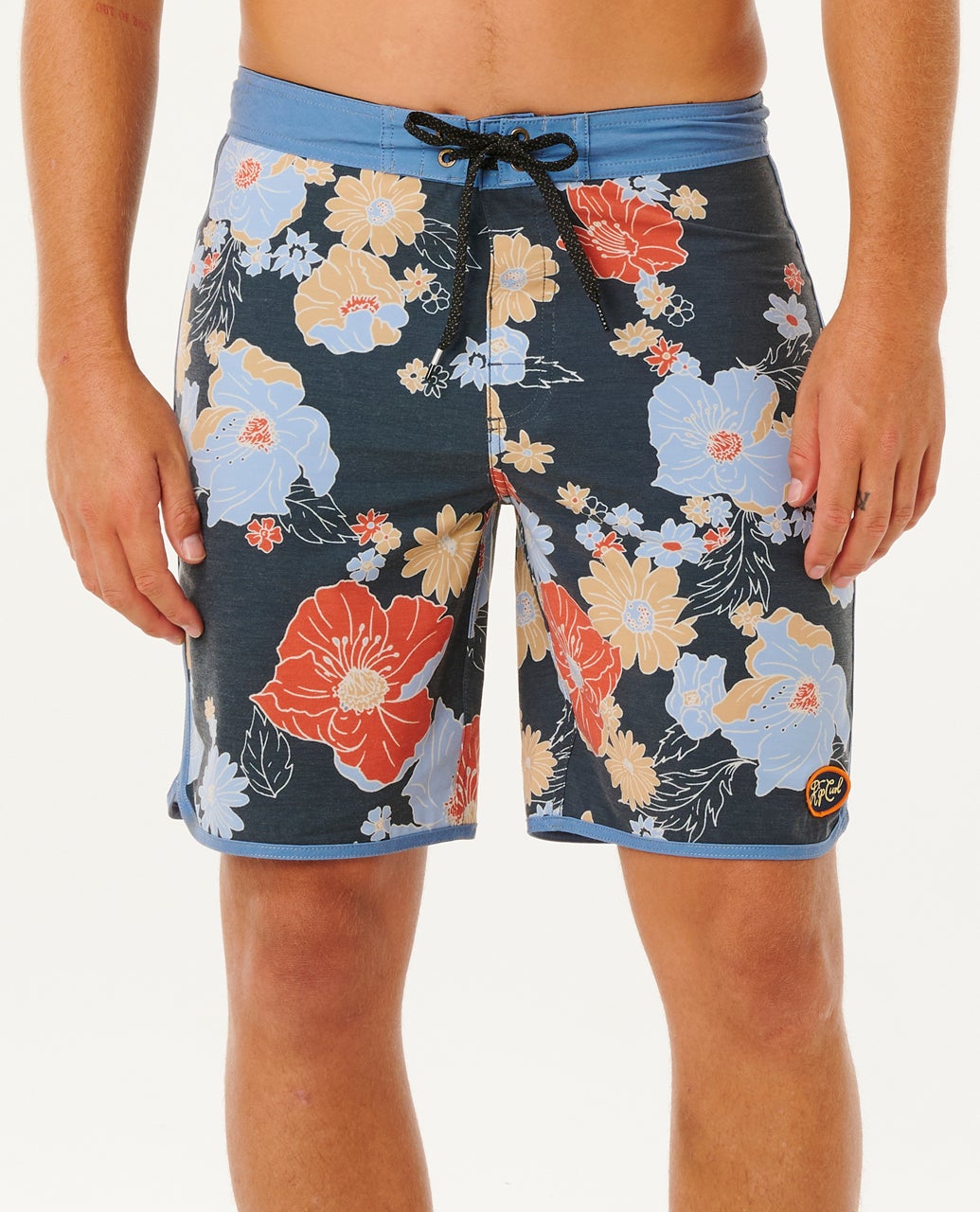 【未使用】RIP CURLの水着(D~DDカップ)＋パンツ黒×オレンジの花柄 Mirage Pacific Rinse Floral 19