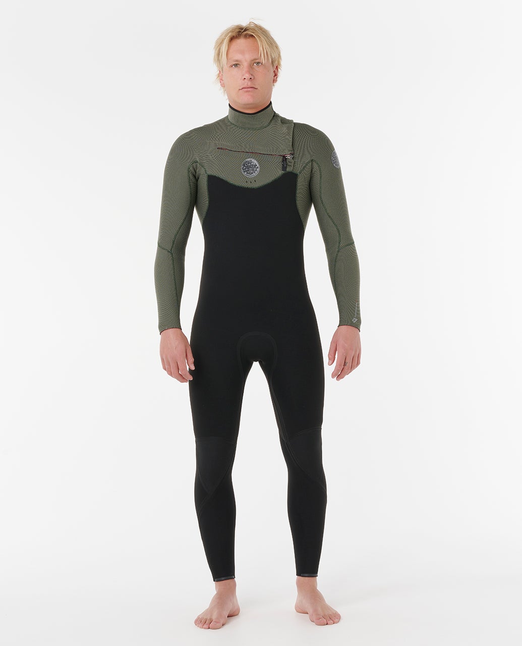 RIP CURL フルスーツ ブラック/グリーン Flashbomb 4/3 Chest Zip Fullsuit Wetsuit – Rip Curl