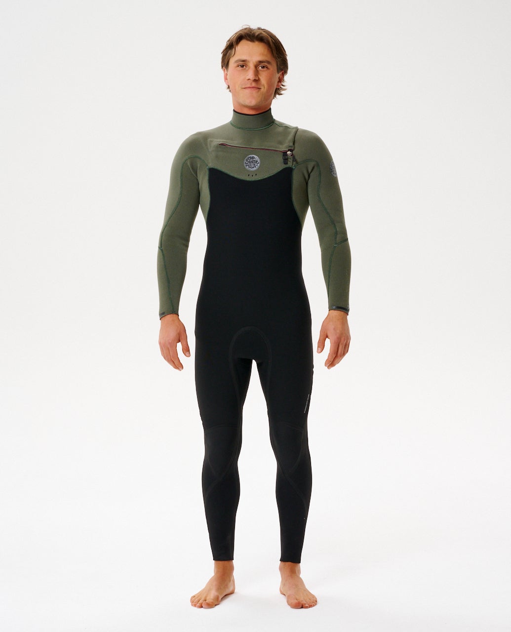 RIP CURL フルスーツ ブラック/グリーン Flashbomb 3/2 Chest Zip Fullsuit Wetsuit – Rip Curl