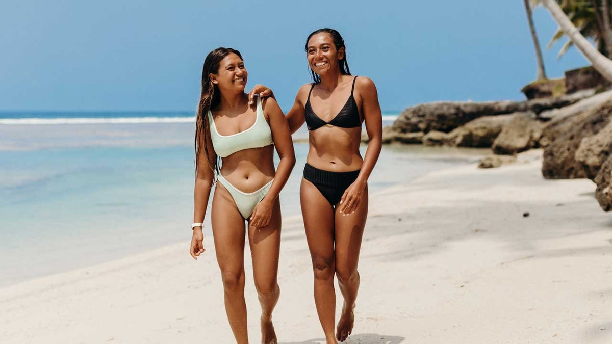 Rip Curl women wearing premium surf swimwear