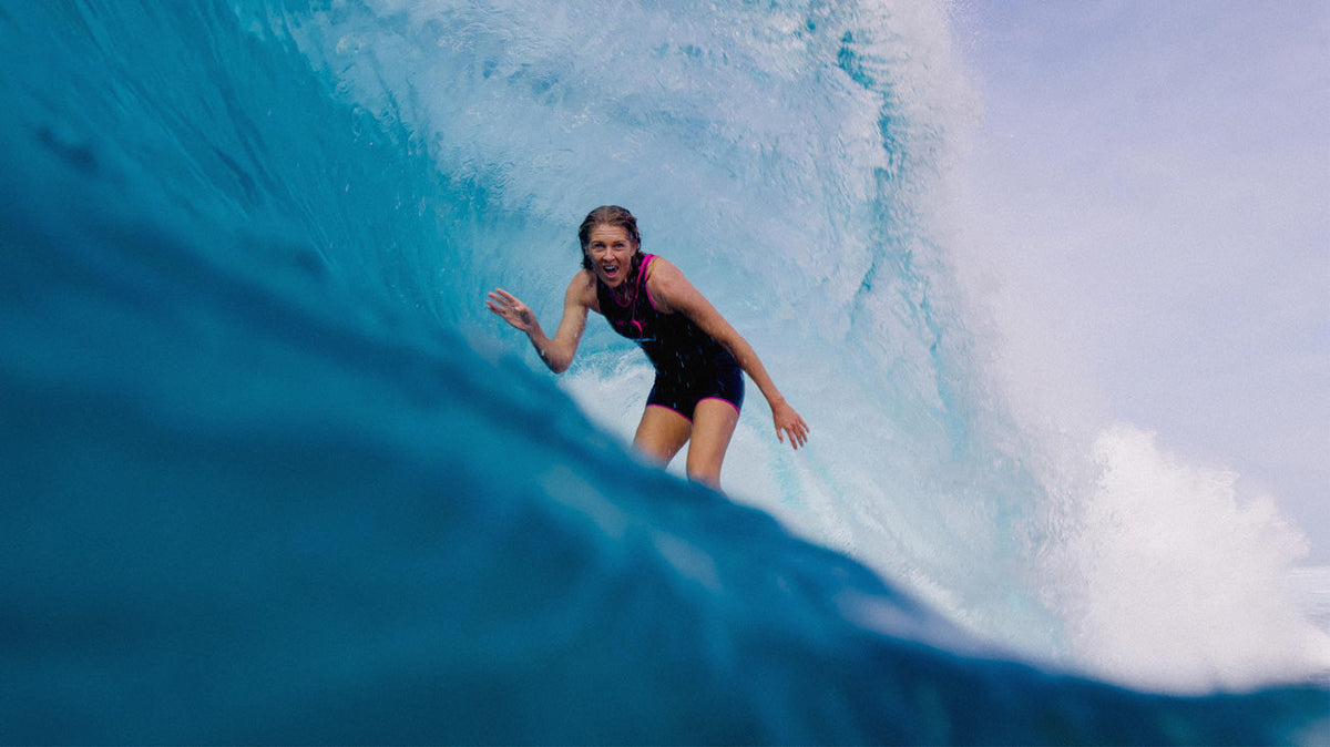Stephanie Gilmore surfing in Indonesia