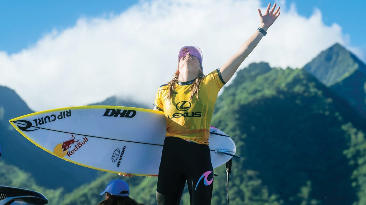 Molly Picklum after her Tahiti Win