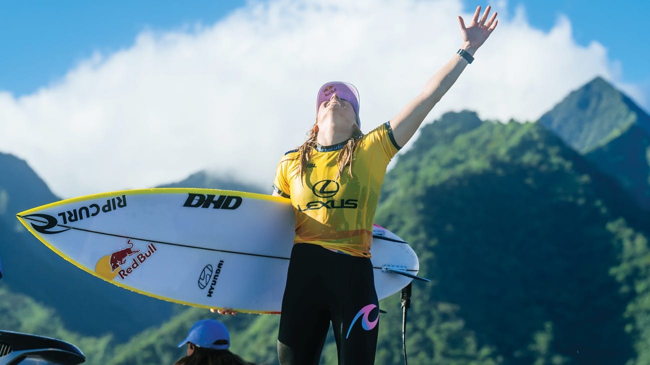 Molly Picklum after her Tahiti Win
