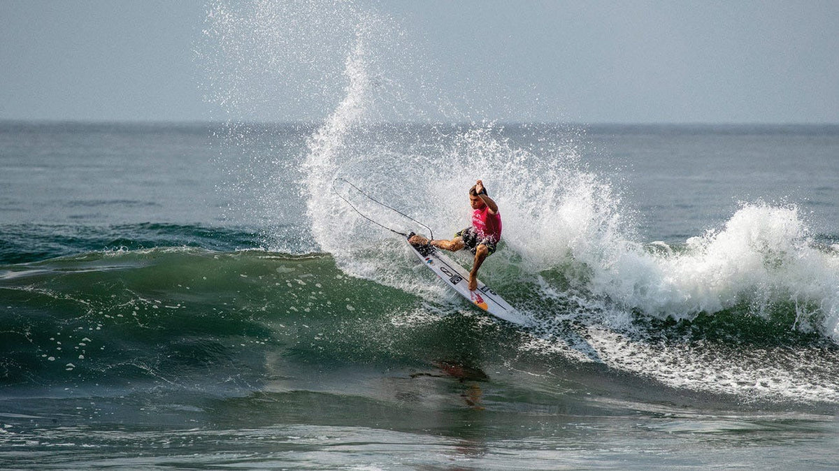 Grom surfing in the GromSearch winning heat