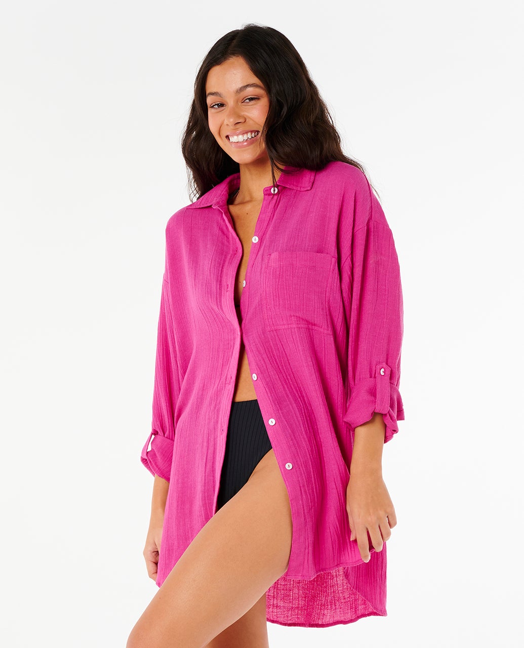 Premium Linen Long Sleeve Button Through Shirt – Rip Curl