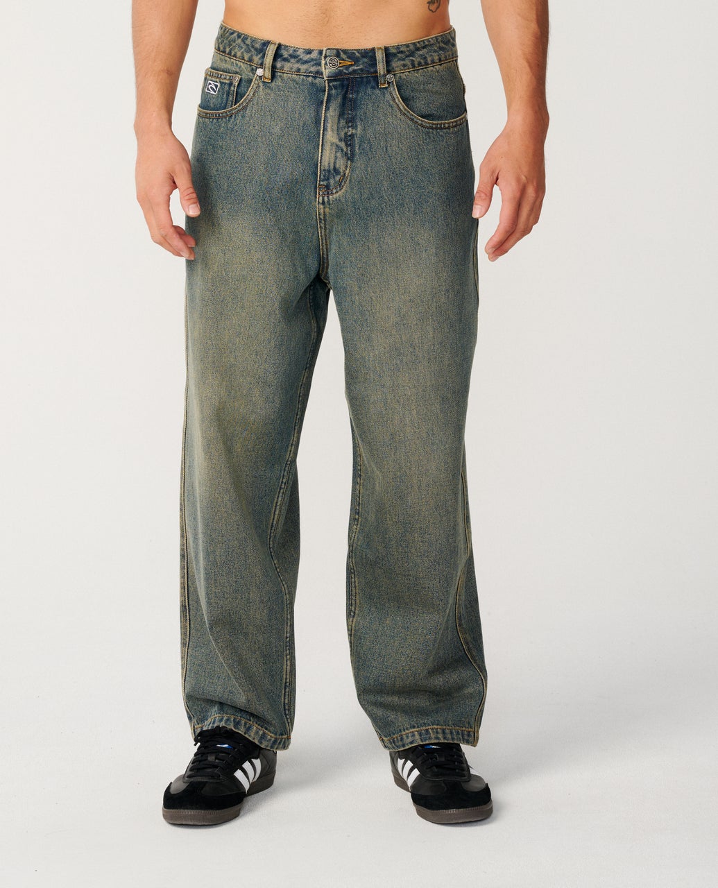 パンツ 2000's archive zen grunge paint denim Archive Dirty Denim Pant – Rip Curl