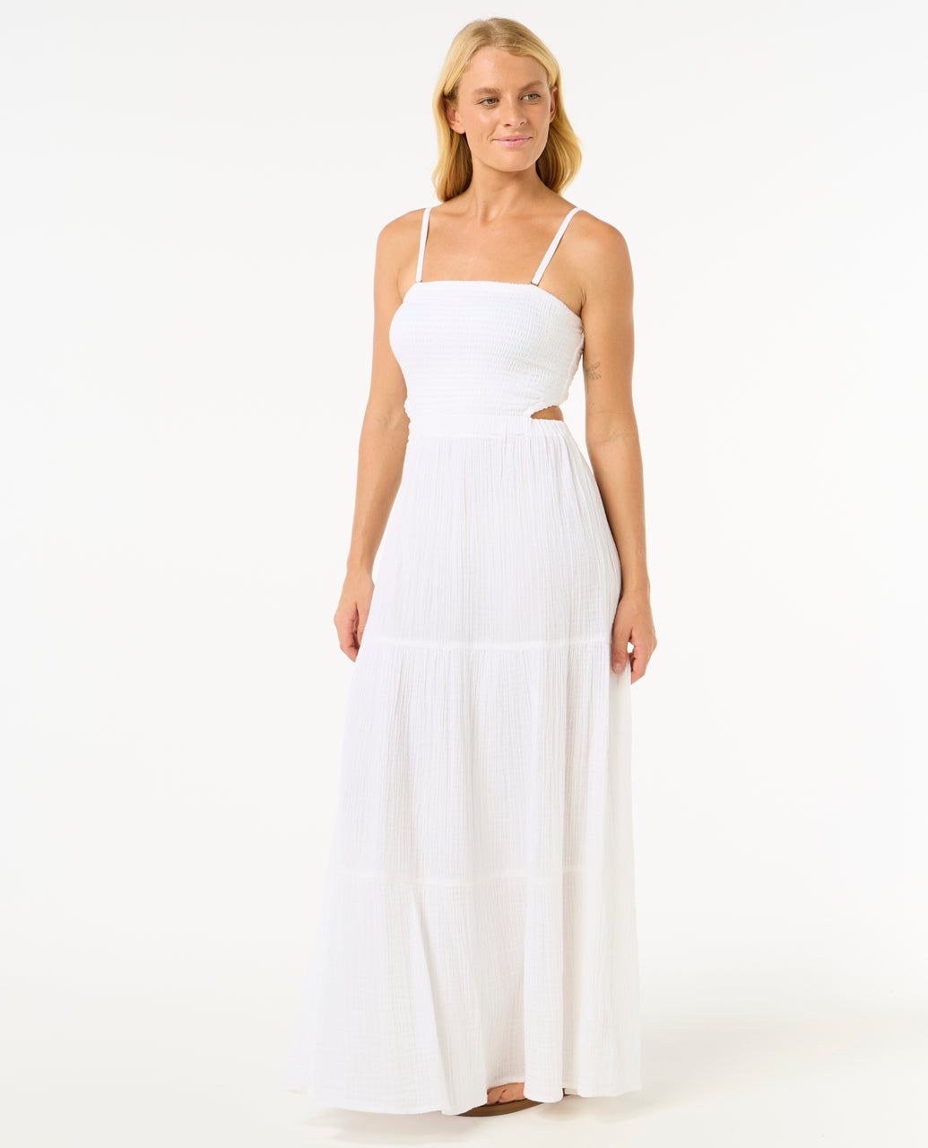Rip Curl Premium Surf Maxi Dress in White, available in size 2XS for Female, Adult. Rip Curl Premium Surf Maxi Dress in White, available in size 2XS for Female, Adult.