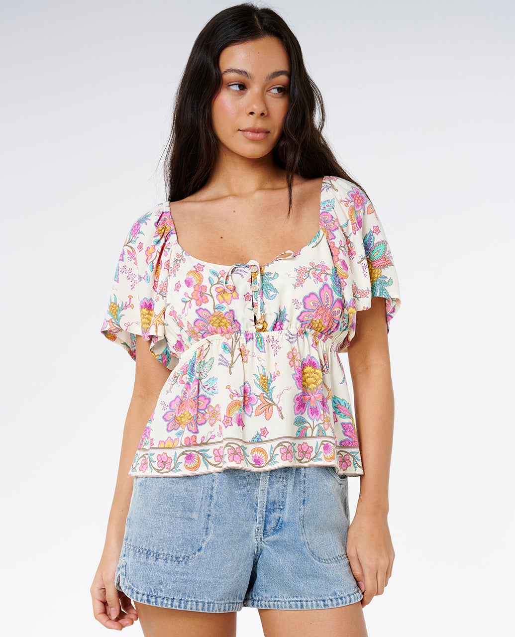 Half Moon Bay Short Sleeve Button Top – Rip Curl