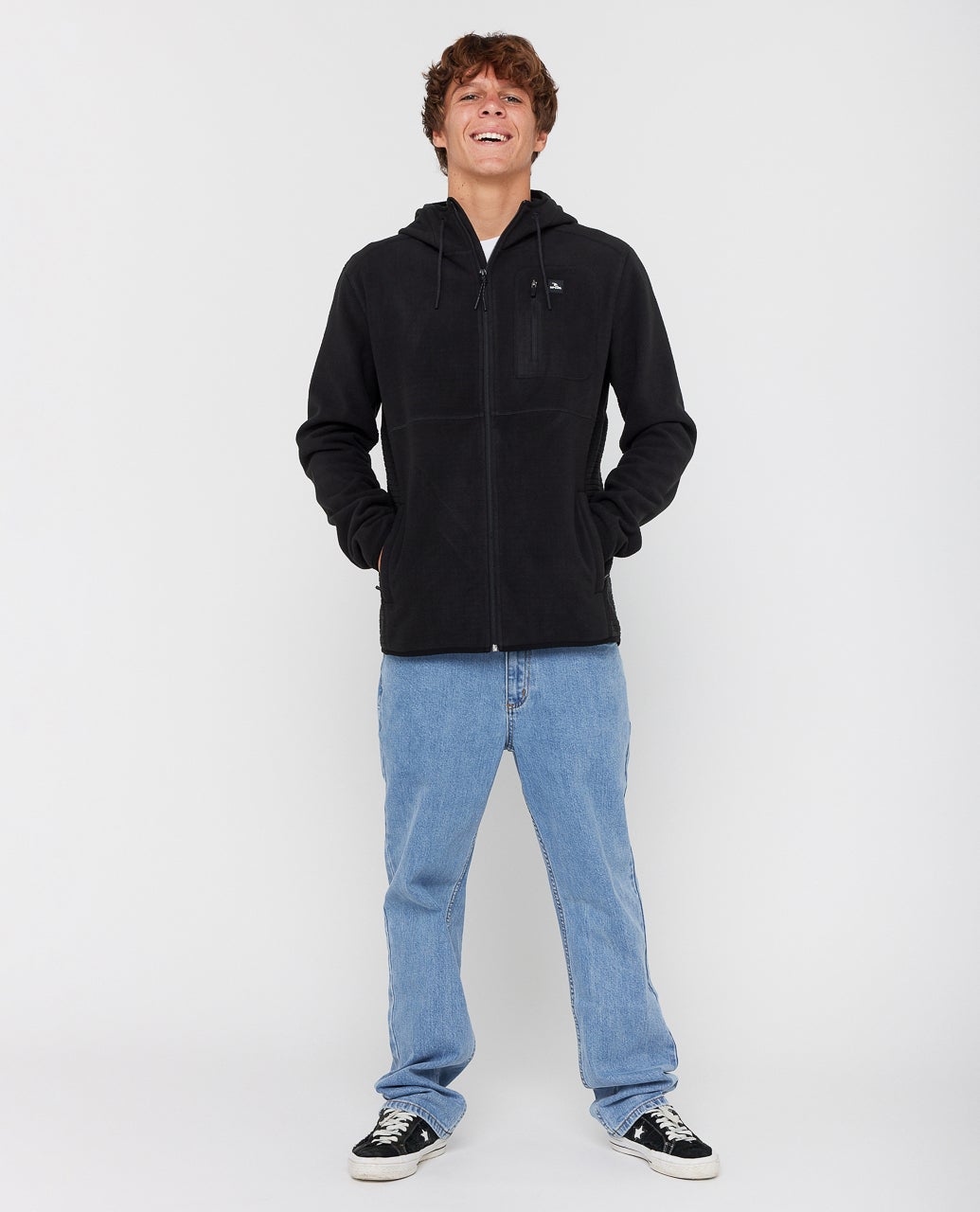 ジャケット・アウター [OPTSTUFF] POLAR FLEECE JACKET (BLACK) F223 Port Authority Microfleece Jacket