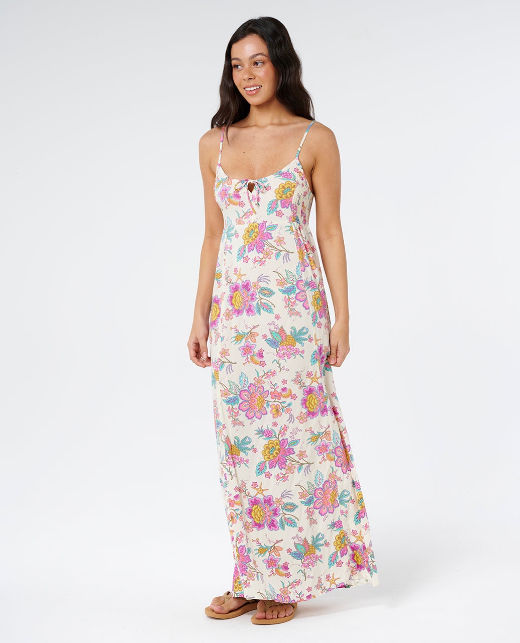 Rip Curl: Half Moon Bay Shirred Side Maxi Dress MULTICO / M