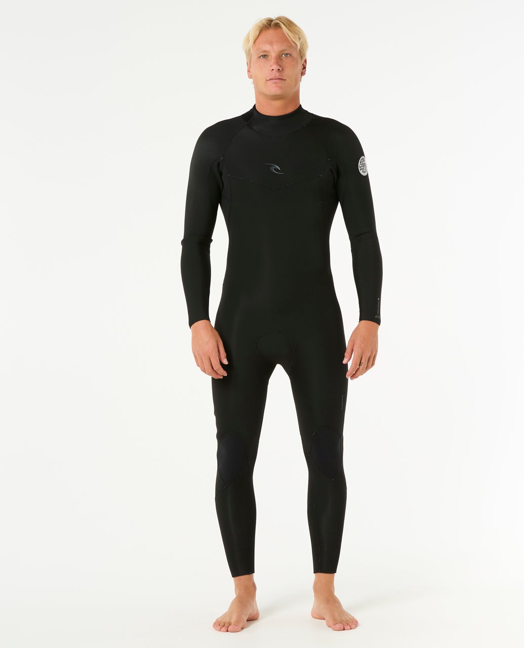 Rip Curl Dawn Patrol 4/3 Cold-water back-zip steamer — full deck view