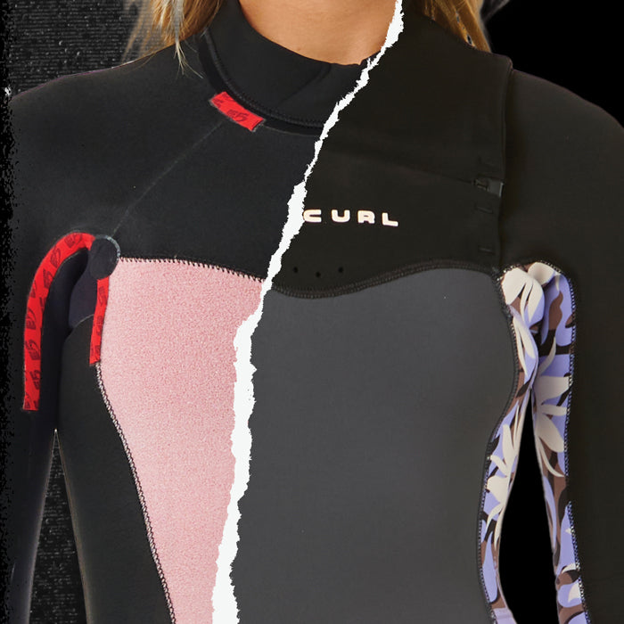 Split image of dawn patrol wetsuits