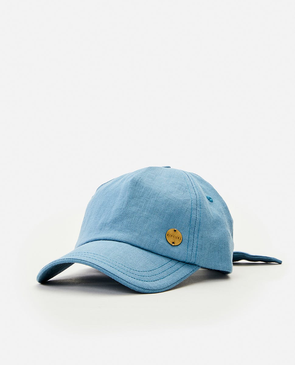 Tie back baseball cap top