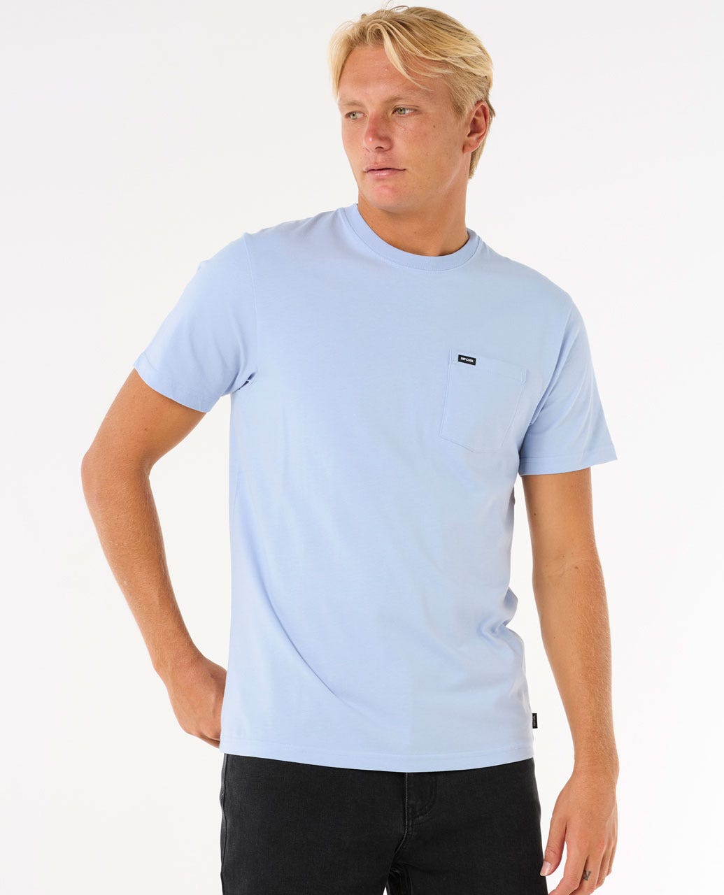 Rip Curl Plain Pocket T Shirt Ice Blue XXL
