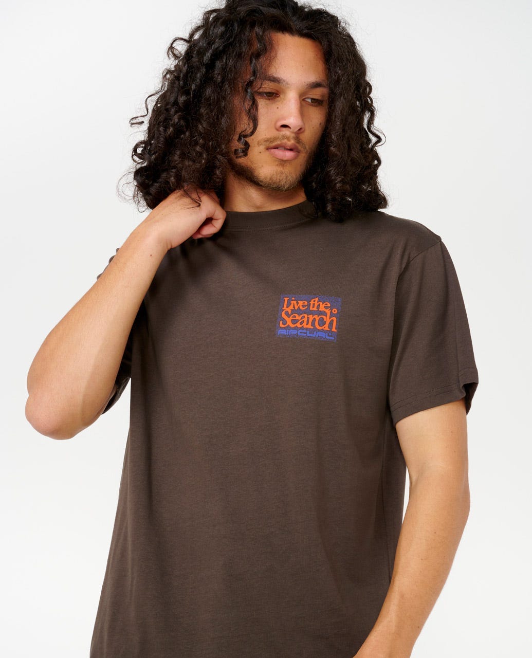Rip Curl Live The Search Tee Brown Small