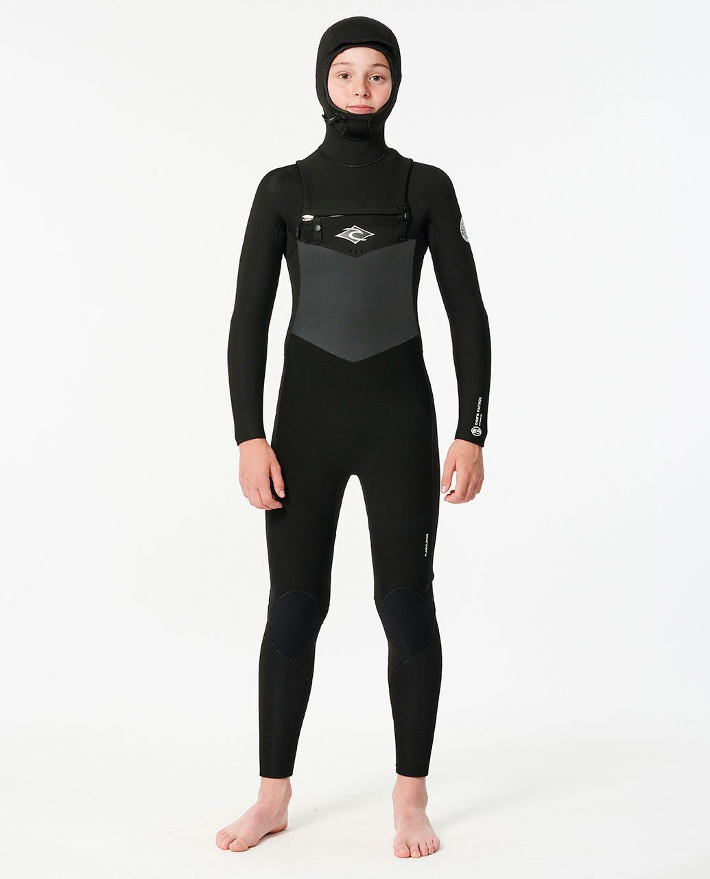 Rip Curl Boys Dawn Patrol 5 4mm Hooded Chest Zip Wetsuit 14Y