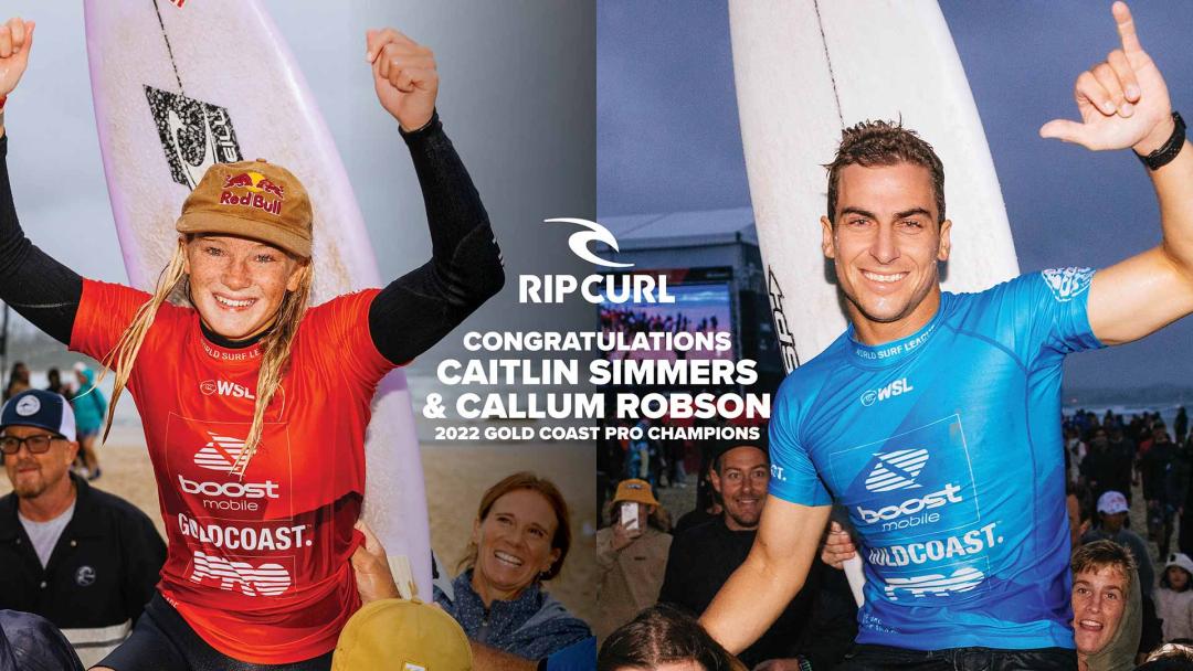 Callum Robson And Caitlin Simmers Surge Atop First Challenger Series Event: 2022 Gold Coast Pro.