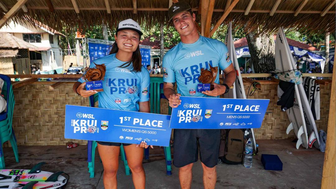 Morgan Cibilic and Anon Matsuoka win the WSL Krui Pro, Qualifying Series 5000.