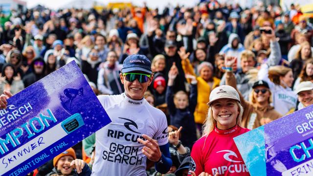 Erin Brooks and Lukas Skinner crowned 2023 Rip Curl GromSearch International Champions.