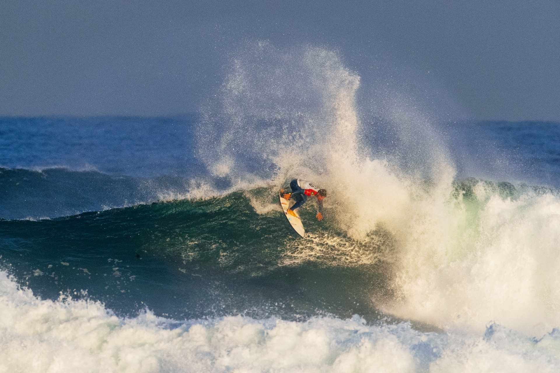 Gabriel Medina surfing in his winning heat at Margaret River