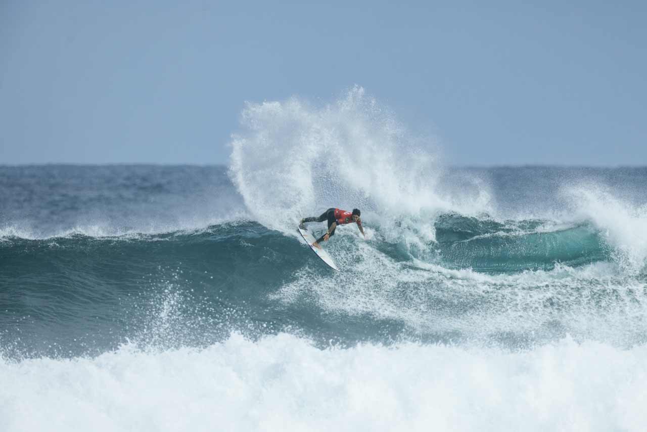 Gabriel Medina surfing in his heat at Margaret River