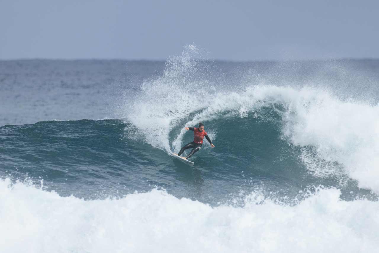 Tyler Wright surfing in her heat at Margaret River