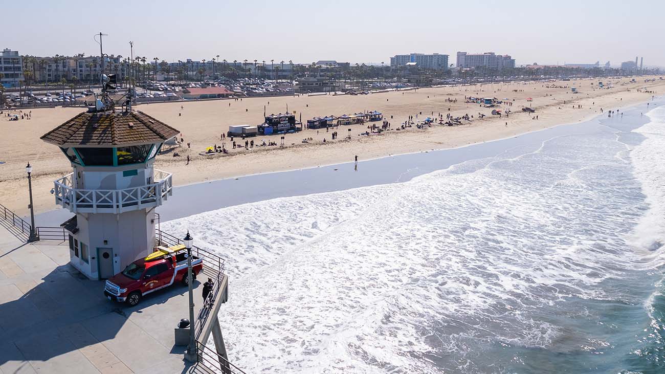 Aerial shot of Hunington Beach