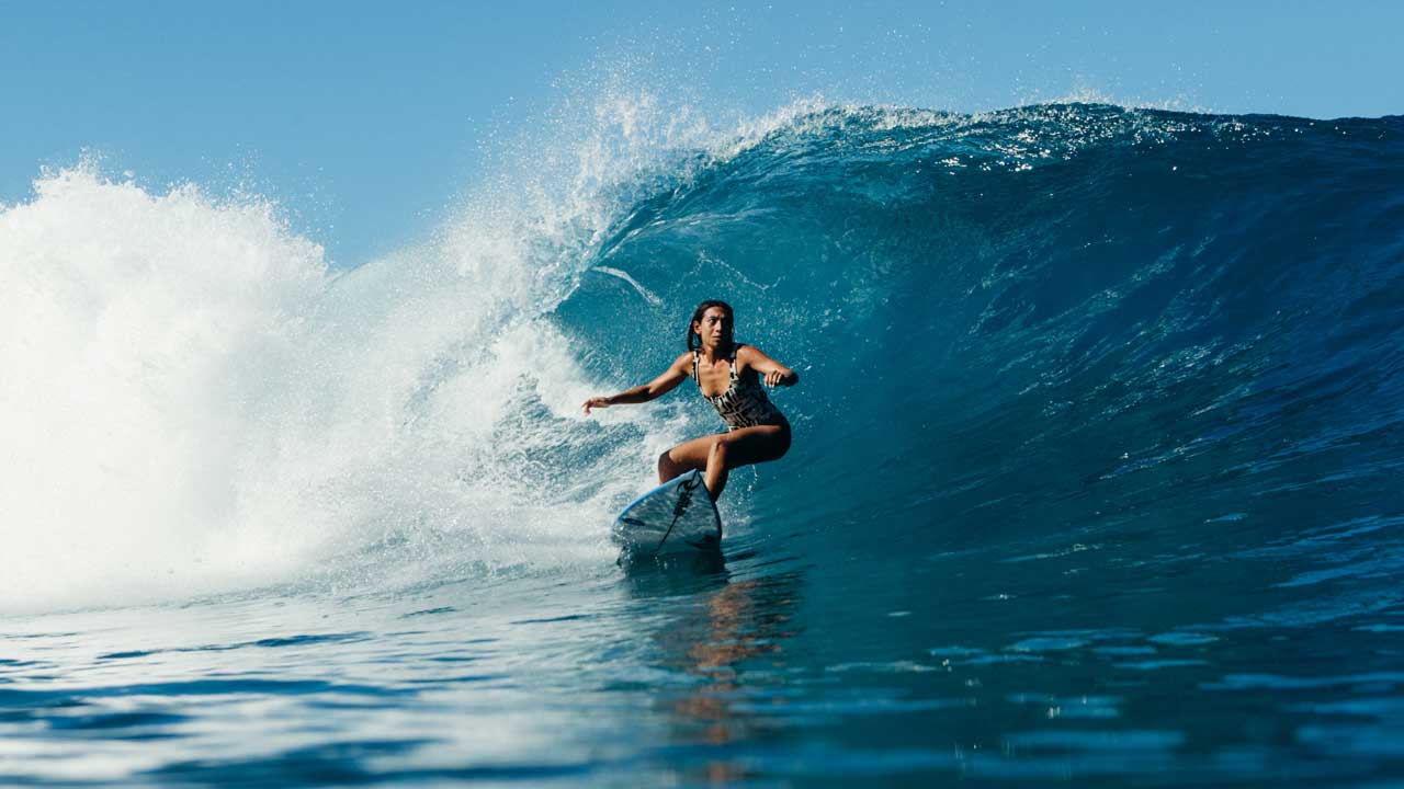 Rip Curl surfer surfing in Fiji