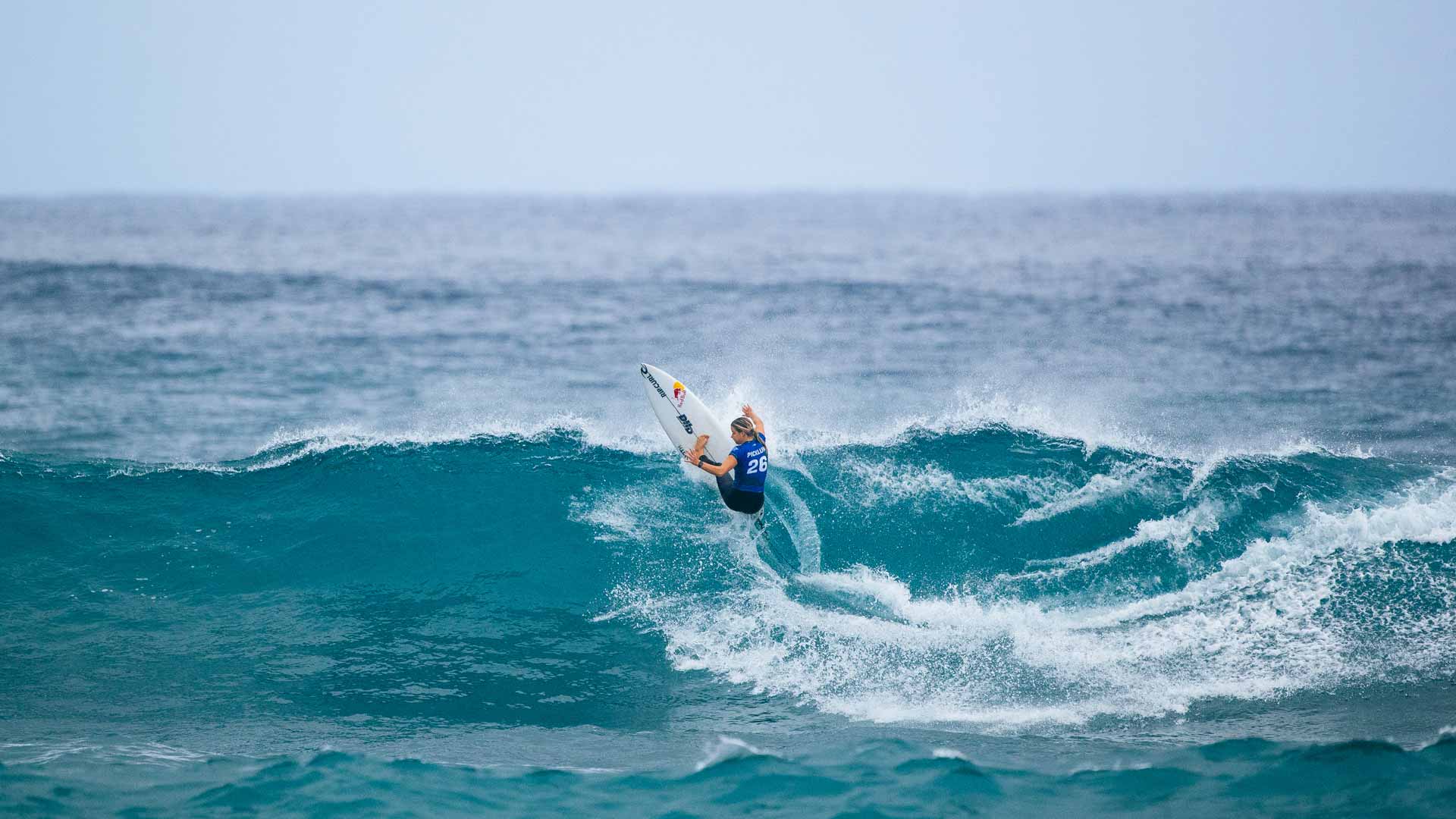 Molly Picklum surfing Sunset Beach in Hawaii