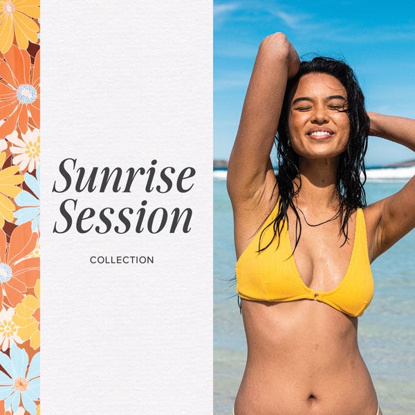 Sunrise Sessions collection banner with Crystal Ngo
