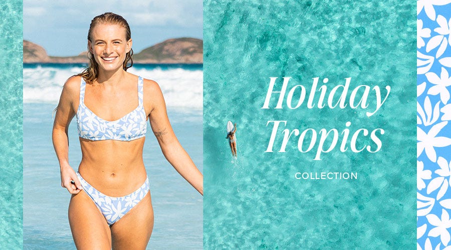 Jamaica Selby wears the Holiday Tropics collection