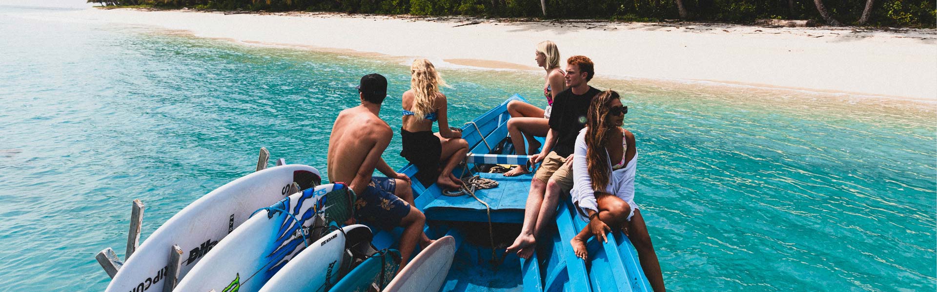 Crosby Colapinto and Victoria Vergara surfing together in the Mentawais
