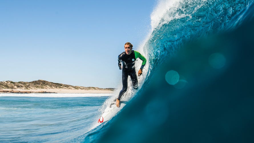 Jacob Willcox surfing in Western Australia