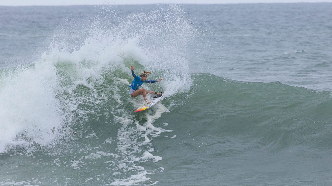 Erin Brooks surfing in her heat