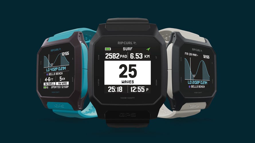 Render of the watches, blue, black and white