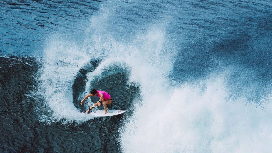 Tyler Wright surfing in the Maui Pro