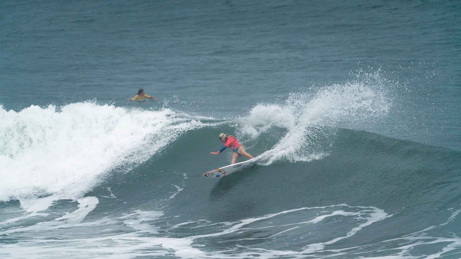 Erin Brooks surfing in her winning heat