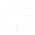 White wave icon with 3 lines underneith
