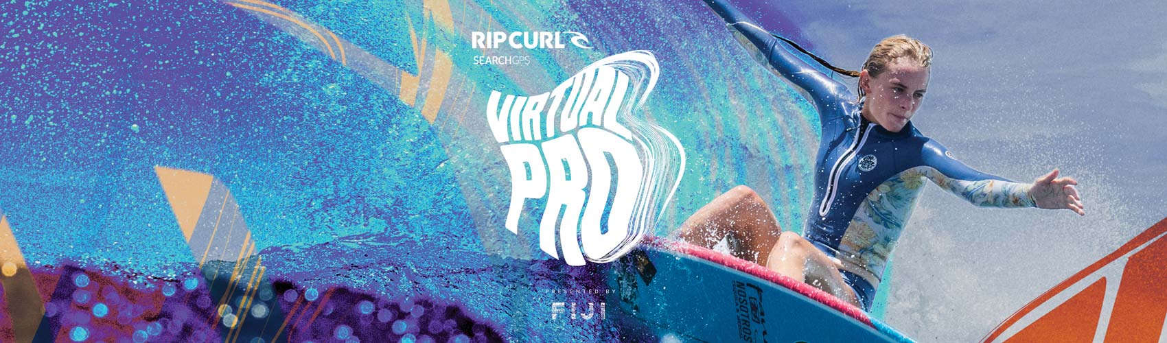 Rip Curl Virtual Pro logo overlay Jamaica surfing in Fiji