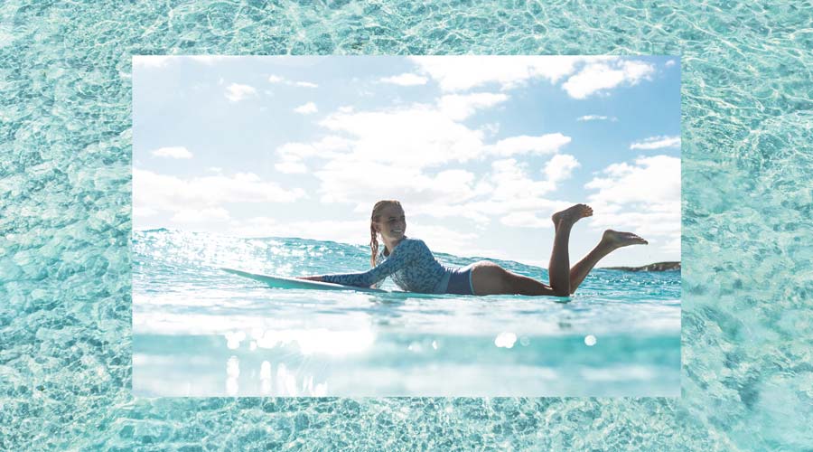 Jamaica Selby paddling out in Western Australia