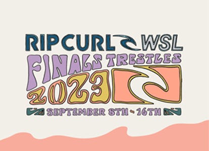 Rip Curl WSL Finals Logo and image of Gabriel Medina wining in 2021