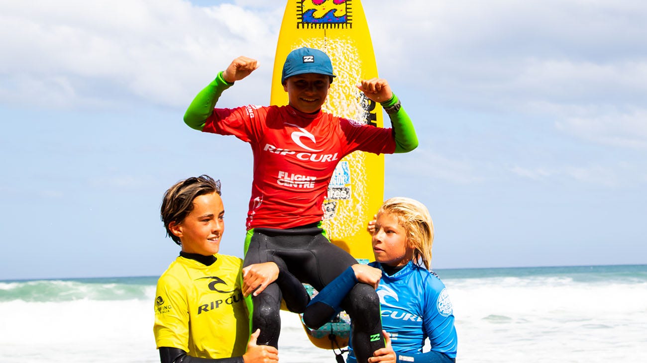 Locana Cullen under14boys champion at the GromSearch comp in Jan Juc