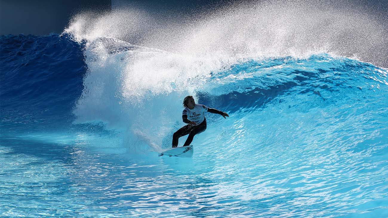 GromSearch finalist surfing in their heat