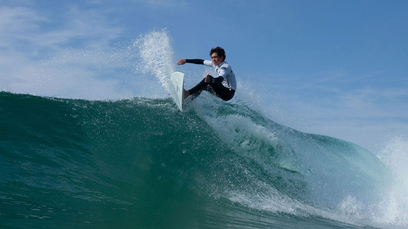 Rip Curl Grom Search contestant surfing in Merewether