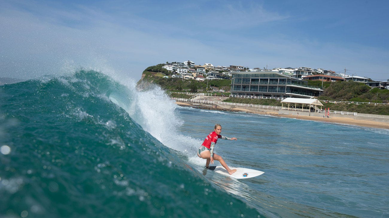 Rip Curl Grom Search contestant surfing in Merewether